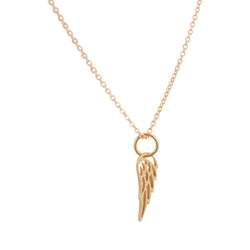 Detailed Mini Gold Angel Wing Necklace