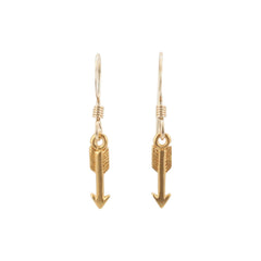 Small Gold Arrow Dangle Earrings