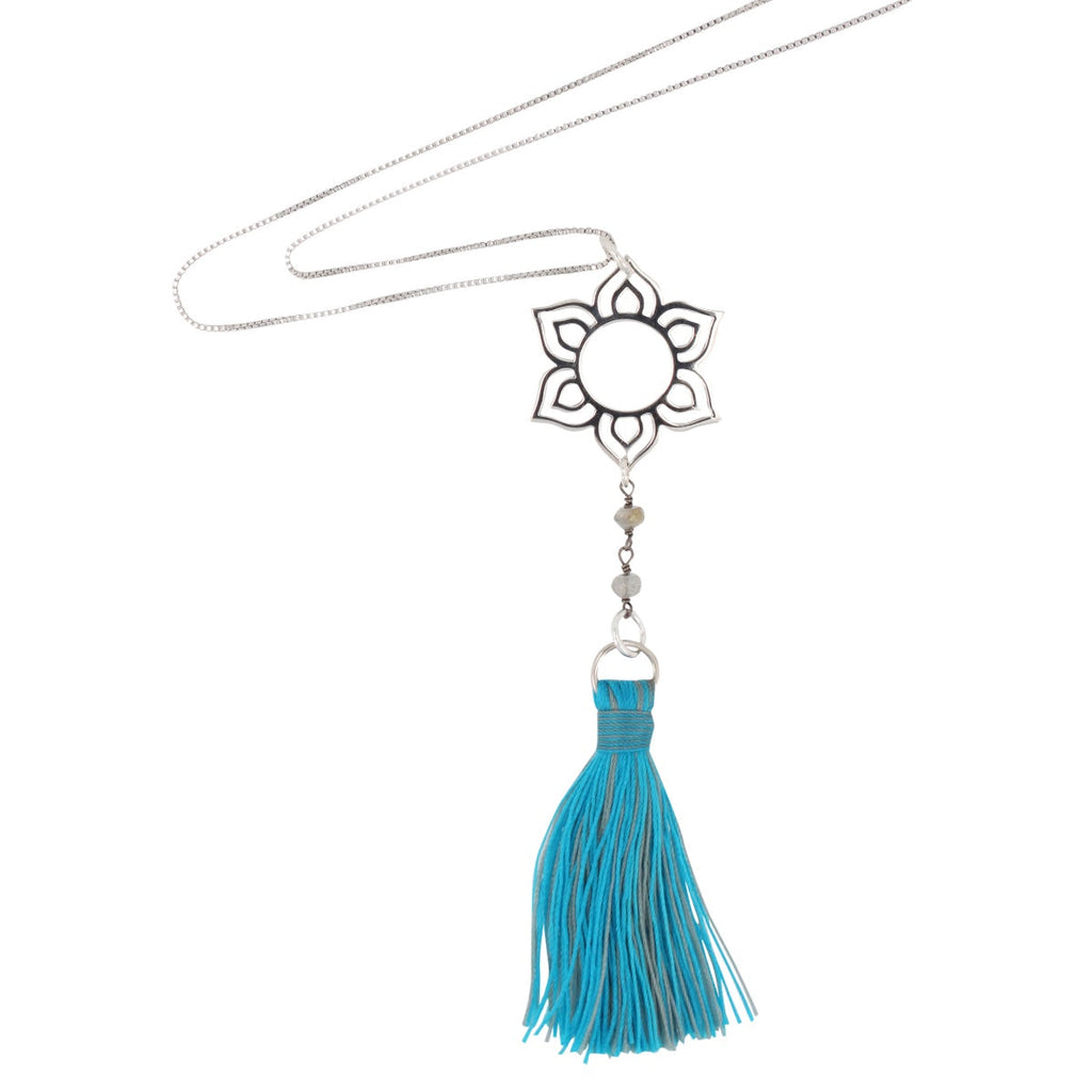 Lotus Flower Tassel Necklace