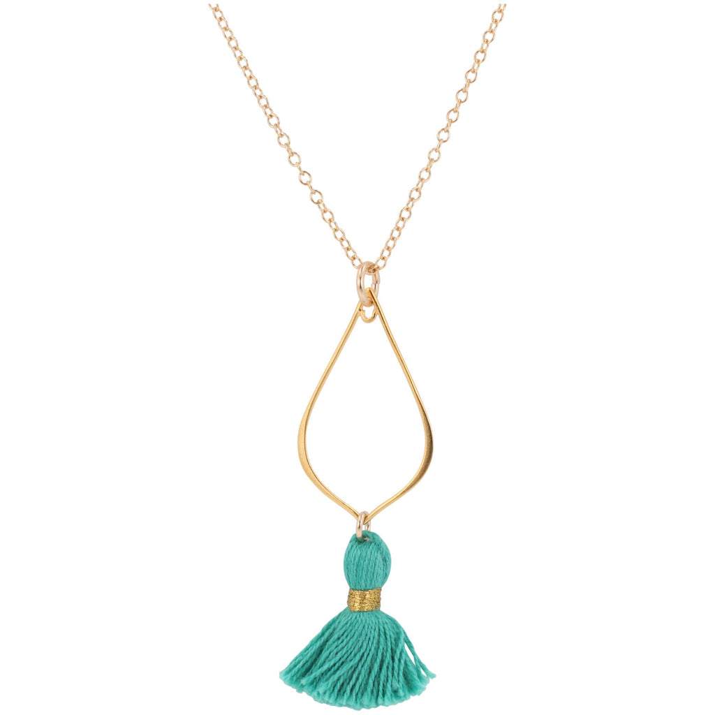 Gold Lotus Petal Tassel Necklace