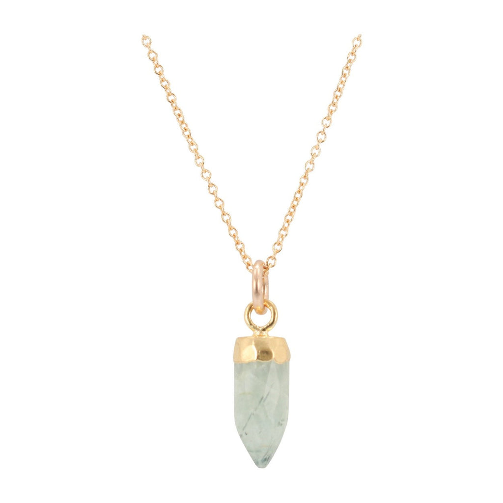 Small Gold Gem Point Necklace, Stone Choice