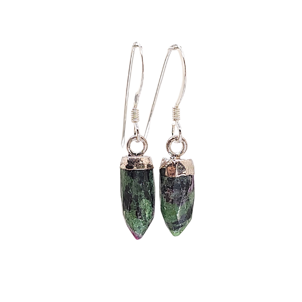 New Stones! Silver Gemstone Point Dangle Earrings