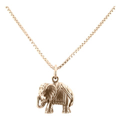 Elephant Necklace in Bronze on 18 inch Gold Fill Chain
