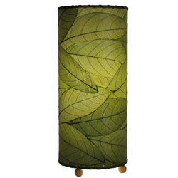Cocoa Leaf Cylinder Table Lamp, Green