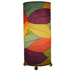 Cocoa Leaf Cylinder Table Lamp, Multi