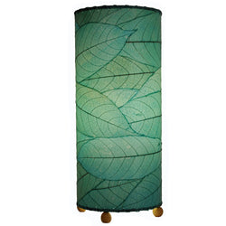 Cocoa Leaf Cylinder Table Lamp, Sky Blue