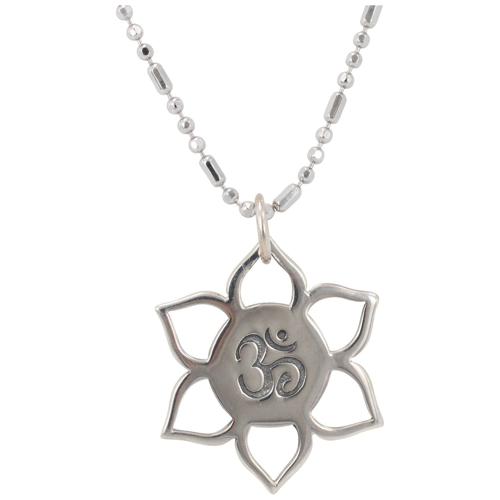 Small Lotus Flower and Om Necklace