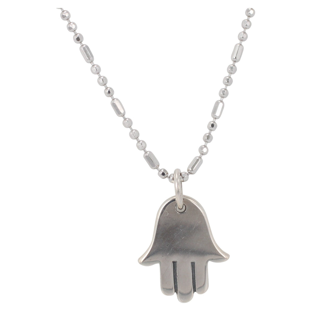 Small Hamsa Hand Necklace in Sterling Silver
