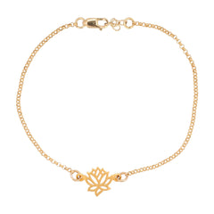 Tiny Delicate Gold Lotus Flower Bracelet