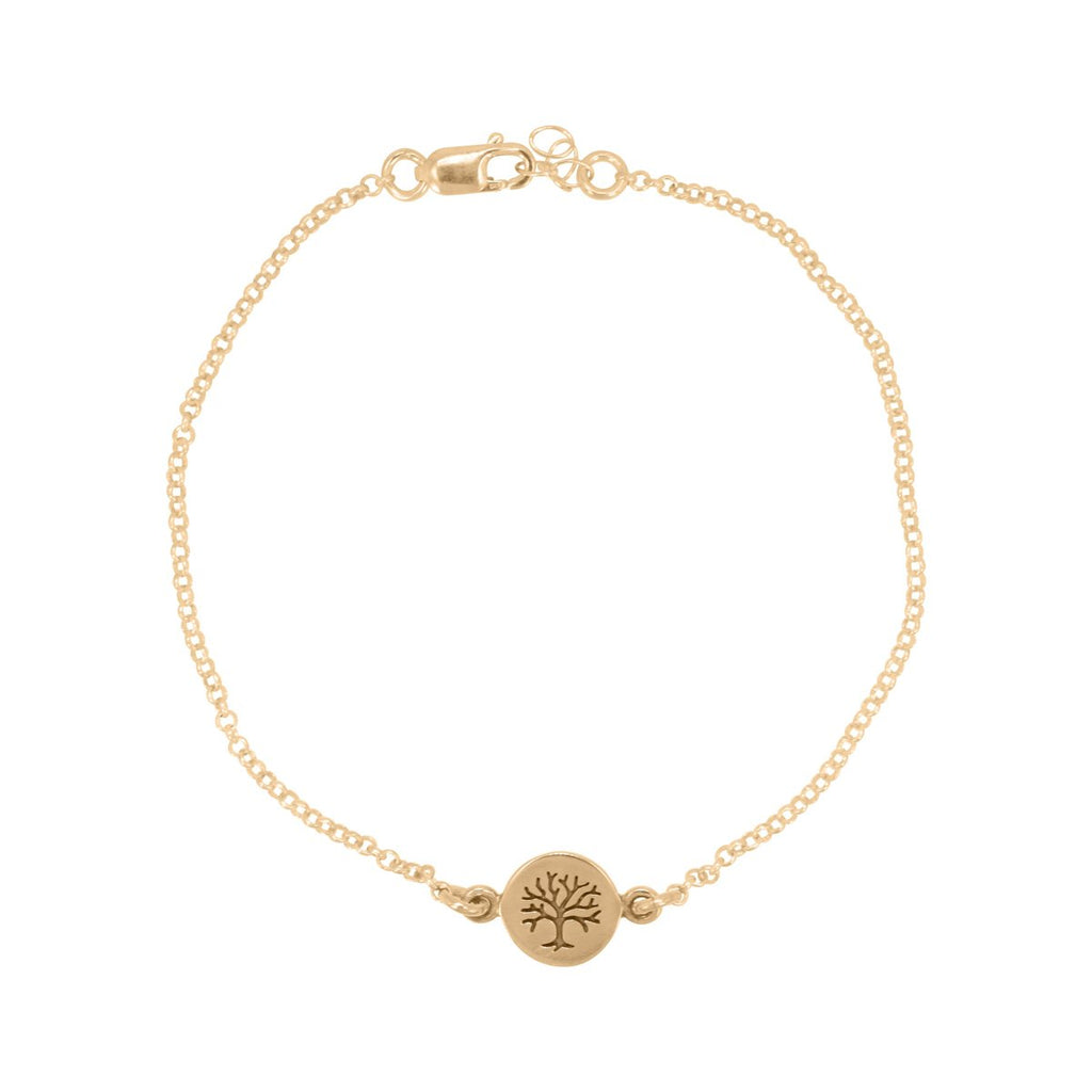 Tiny Delicate Tree of Life Bracelet in Gold