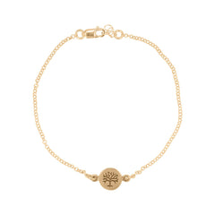 Tiny Delicate Tree of Life Bracelet in Gold