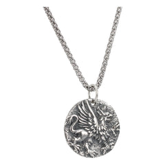 Griffin Coin Necklace in Sterling Silver