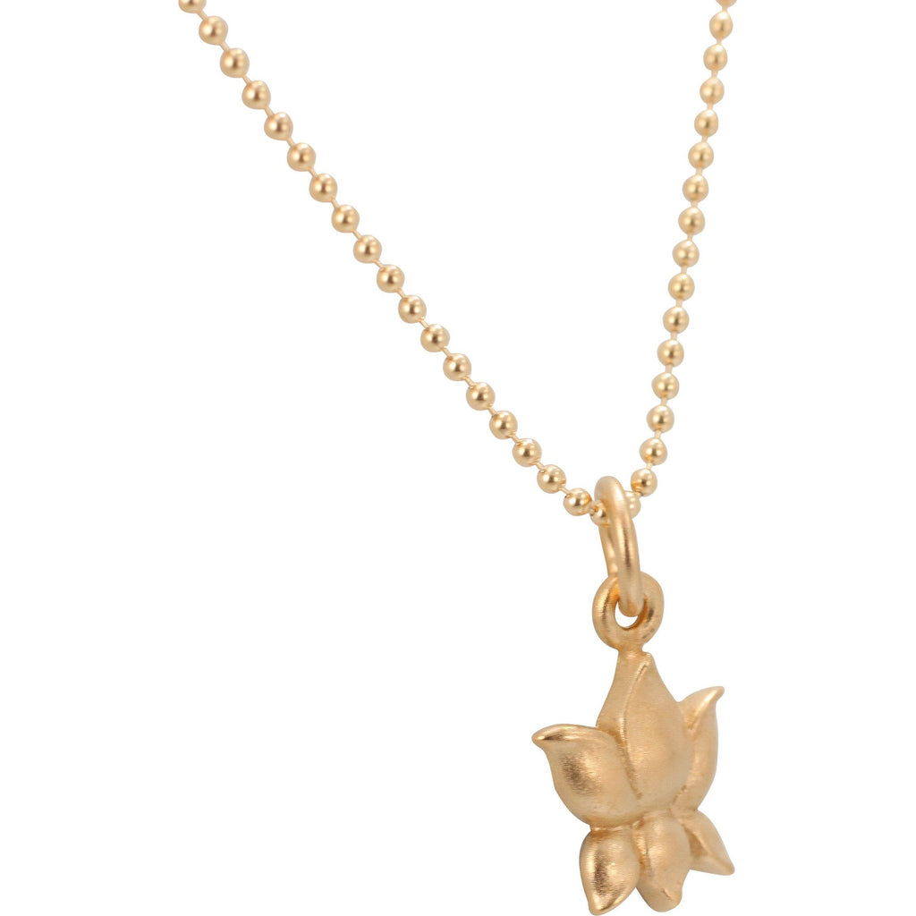 Tiny Lotus Necklace in Gold