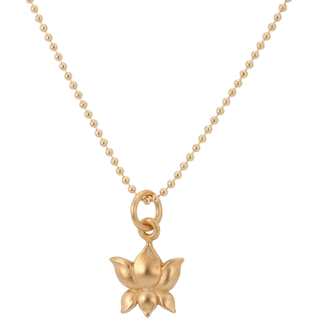 Tiny Lotus Necklace in Gold