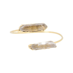 Quartz Cuff Bracelet in Gold