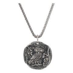 Ancient Athenas Owl Greek Coin Pendant 3/4