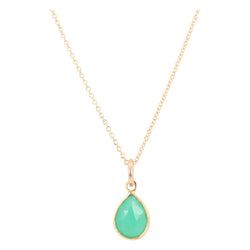 Teardrop Gem Necklace, Chrysoprase