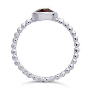 Garnet Ring in Sterling Silver