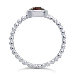 Garnet Ring in Sterling Silver