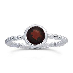 Garnet Ring in Sterling Silver