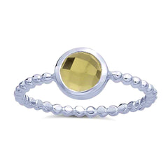 Lemon Quartz Ring in Sterling Silver