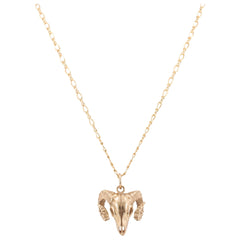 Ram Skull Necklace in Bronze