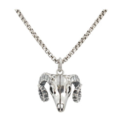 Ram Skull Necklace in Sterling Silver