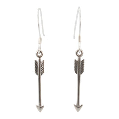 Long Arrow Dangle Earrings in Sterling Silver