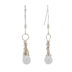 Small Clear Quartz Gemstone Earrings in Gold or Silver