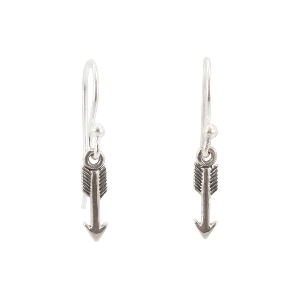 Small Arrow Dangle Earrings in Sterling Silver