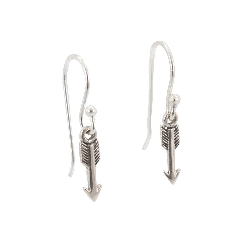 Small Arrow Dangle Earrings in Sterling Silver