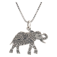 Good Luck Elephant Necklace in Sterling Silver