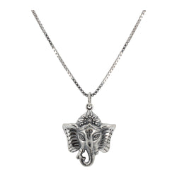 Ganesh Head Necklace in Sterling Silver