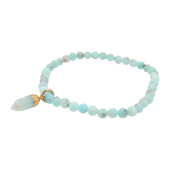 4mm Amazonite Energy Bracelet with Amazonite Charm