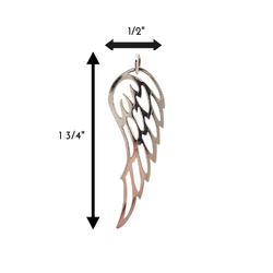 Extra Large Detailed Angel Wing or Bird Wing Necklace in Sterling Silver 18