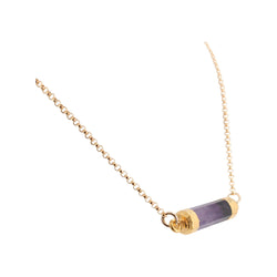 Gold Amethyst Bar Necklace