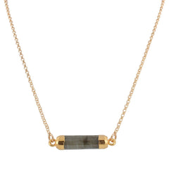 As seen on Pretty Little Liars - Gold Labradorite Bar Necklace