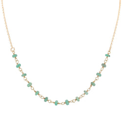 Delicate 4mm Chrysoprase Gemstone Necklace on Gold Filled Chain