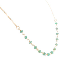 Delicate 4mm Chrysoprase Gemstone Necklace on Gold Filled Chain