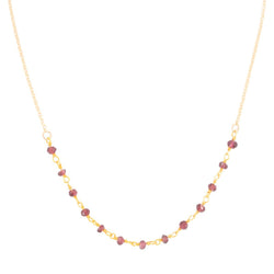 Delicate Garnet Gemstone Necklace on Gold Filled Chain (Heart Chakra)