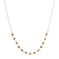 Delicate Garnet Gemstone Necklace on Gold Filled Chain (Heart Chakra)