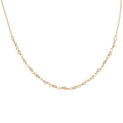 Delicate 3mm Moonstone Gemstone Necklace on Gold Filled Chain