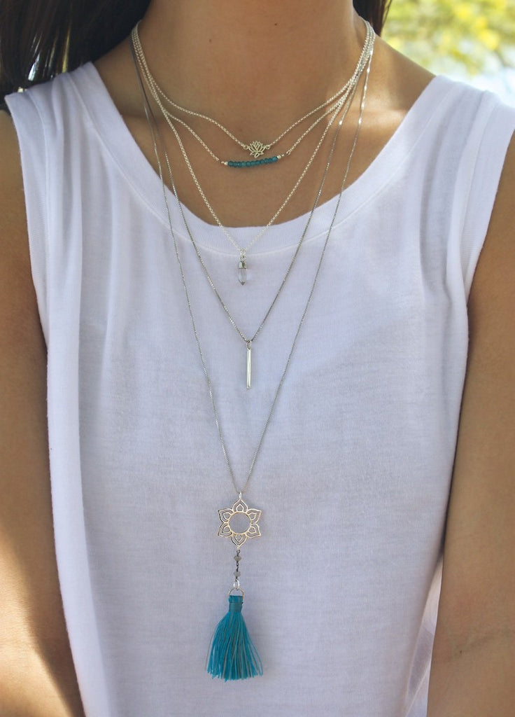 Vertical Bar Necklace in Sterling Silver