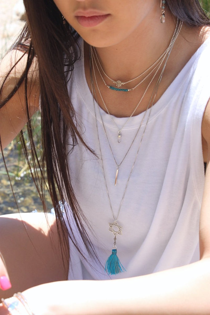 Vertical Bar Necklace in Sterling Silver