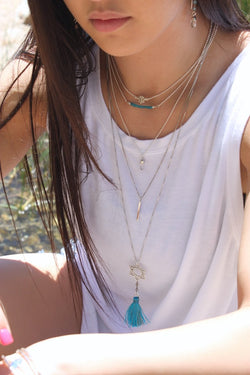 Vertical Bar Necklace in Sterling Silver