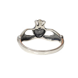 Small Irish Friendship & Love Band Celtic Claddagh Ring in Sterling Silver, Sizes 6, 7, 8, and 9