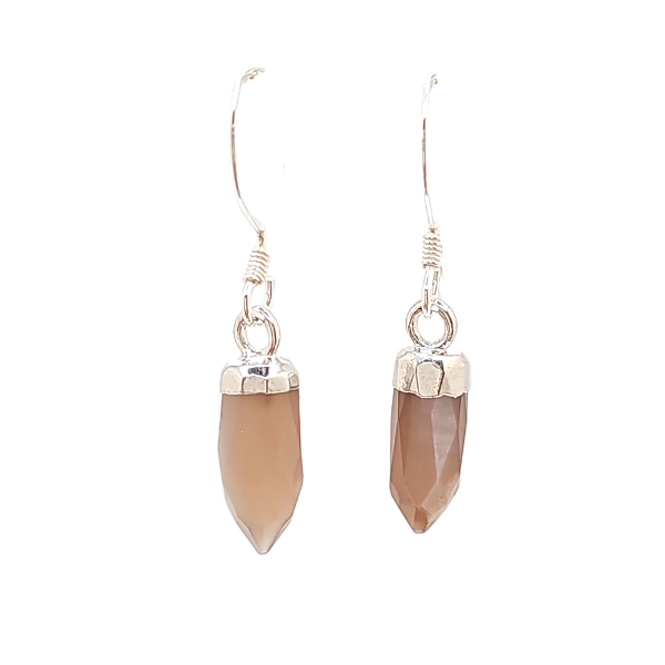 New Stones! Silver Gemstone Point Dangle Earrings