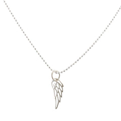 Detailed Mini Sterling Silver Angel Wing Necklace