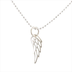 Detailed Mini Sterling Silver Angel Wing Necklace