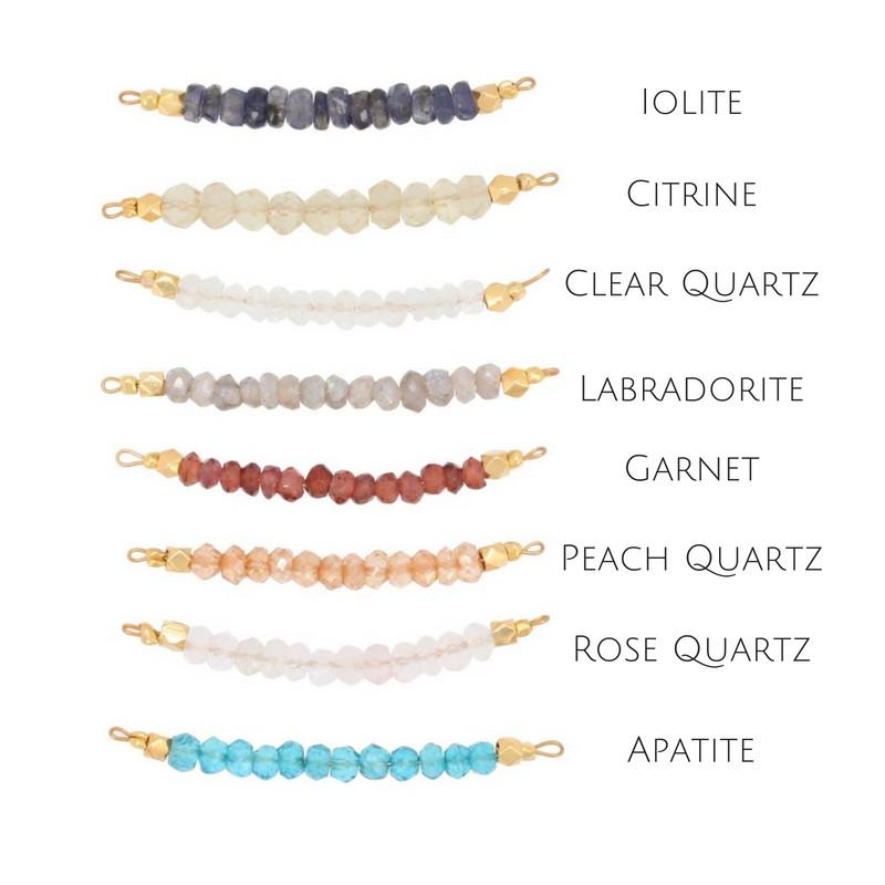 Gemstone Bar Necklace in Chakra Stones